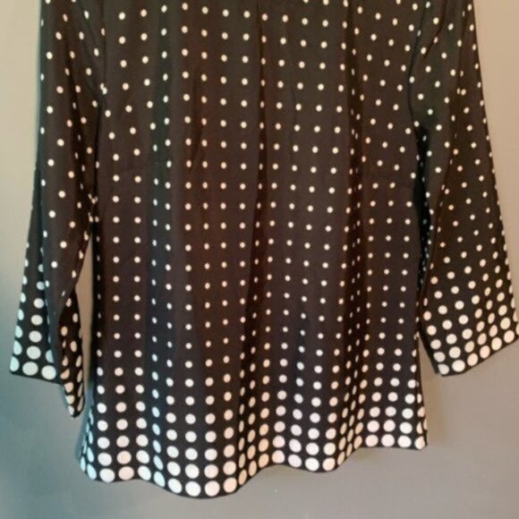 J. Crew Printed Scoop Neck Blouse Polka Dots Black - Picture 4 of 9